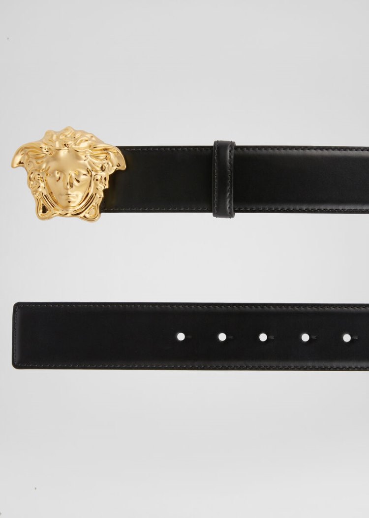 Versace Palazzo Belt with Medusa πόρπης ζωνη ανδρικα μαυρα | HBMUUFS