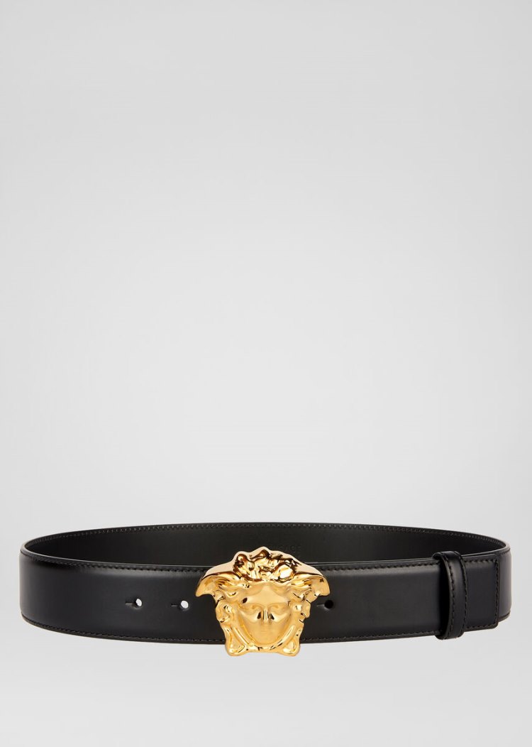 Versace Palazzo Belt with Medusa πόρπης ζωνη ανδρικα μαυρα | HBMUUFS