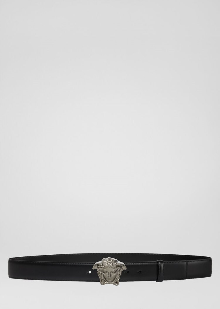 Versace Palazzo Belt with Medusa πόρπης ζωνη ανδρικα μαυρα | LJWZBZW