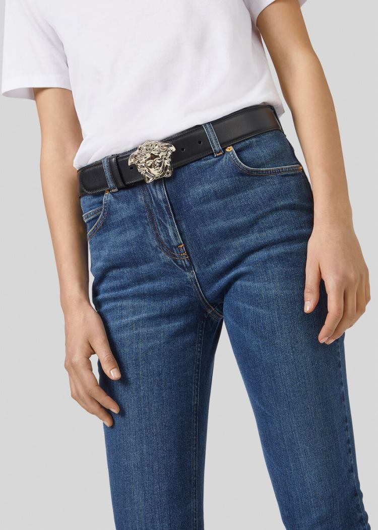 Versace Palazzo calf leather belt ζωνη γυναικεια μαυρα | 92PTA5F