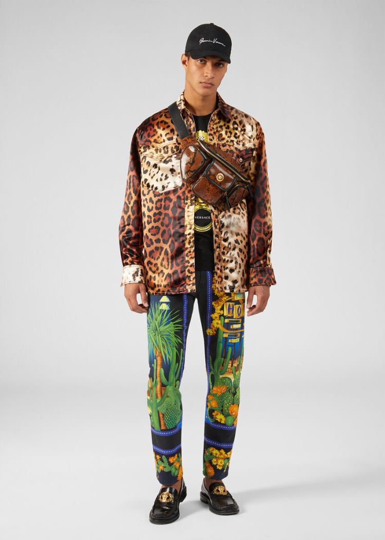 Versace Palm Springs Print Jeans τζιν παντελονι ανδρικα Πολύχρωμο | 59ZPOMB