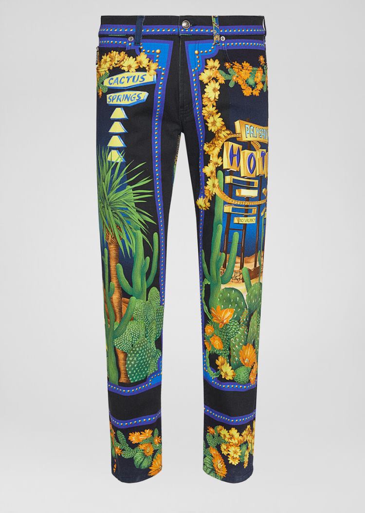 Versace Palm Springs Print Jeans τζιν παντελονι ανδρικα Πολύχρωμο | 59ZPOMB