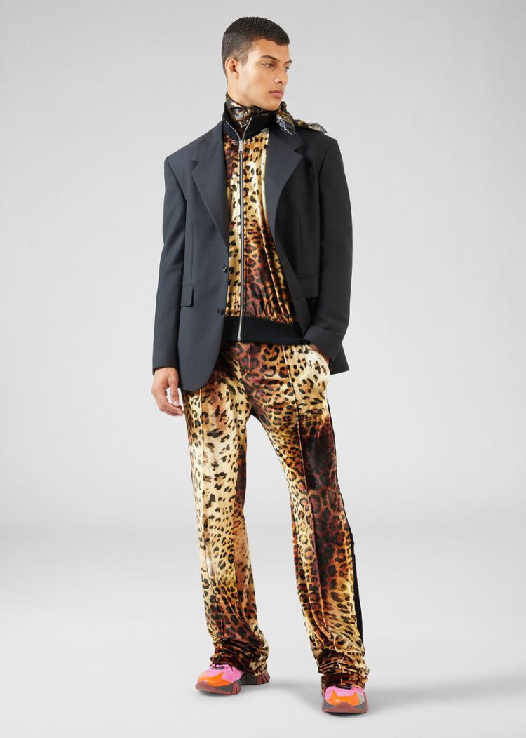 Versace Pop Animalier Print Sweatshirt Φούτερ ανδρικα λεοπαρ | 7WFQA5K