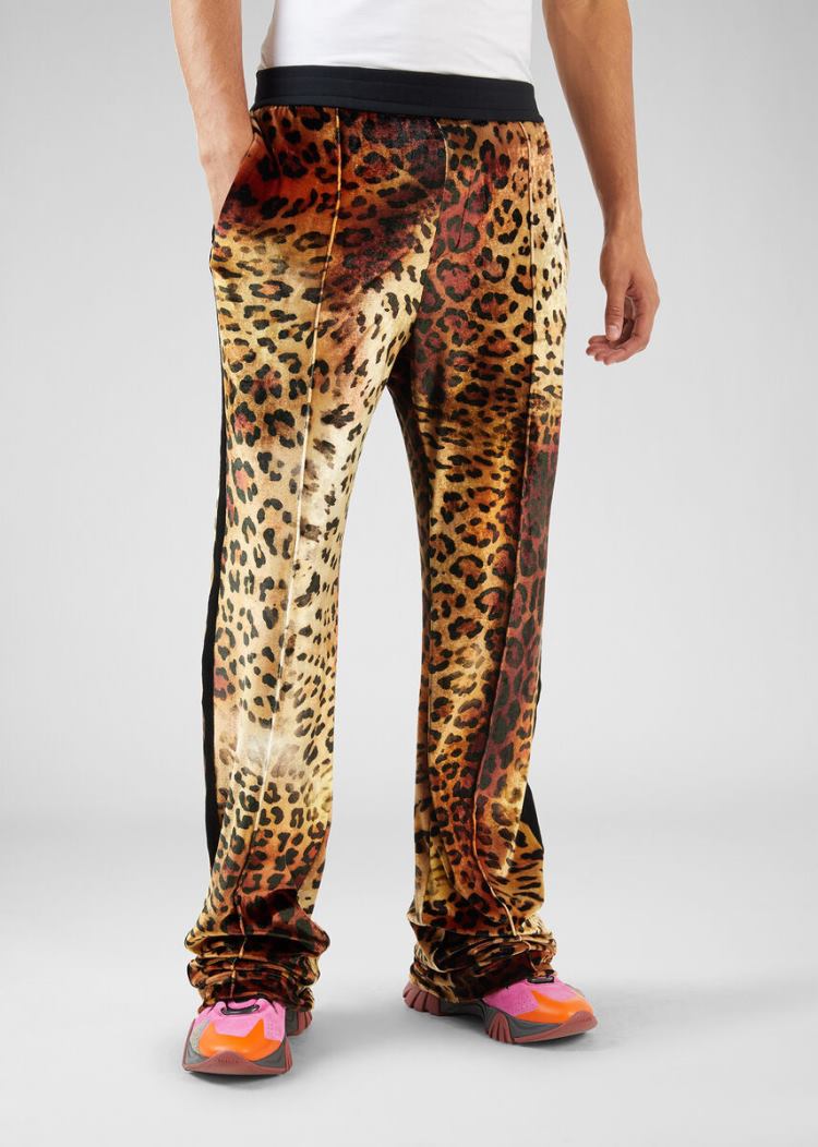 Versace Pop Animalier Print Trackpants παντελόνι ανδρικα λεοπαρ | 4TJAT76