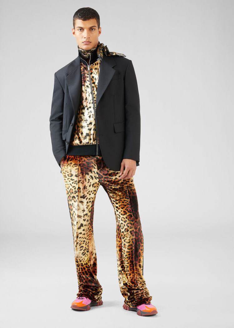 Versace Pop Animalier Print Trackpants παντελόνι ανδρικα λεοπαρ | 4TJAT76