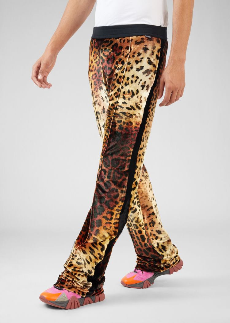 Versace Pop Animalier Print Trackpants παντελόνι ανδρικα λεοπαρ | 4TJAT76