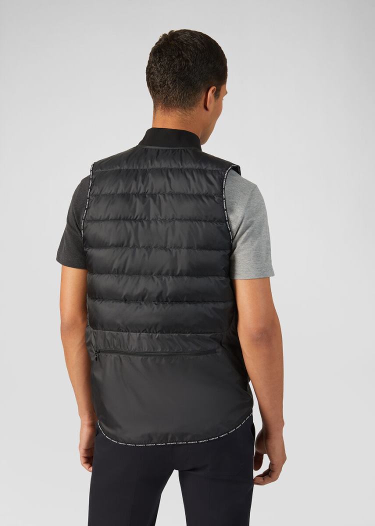 Versace Puffer Vest μπουφαν ανδρικα μαυρα | 6HDYD9Z