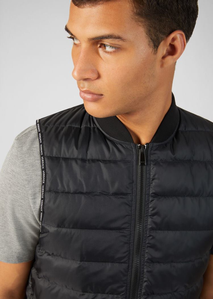 Versace Puffer Vest μπουφαν ανδρικα μαυρα | 6HDYD9Z