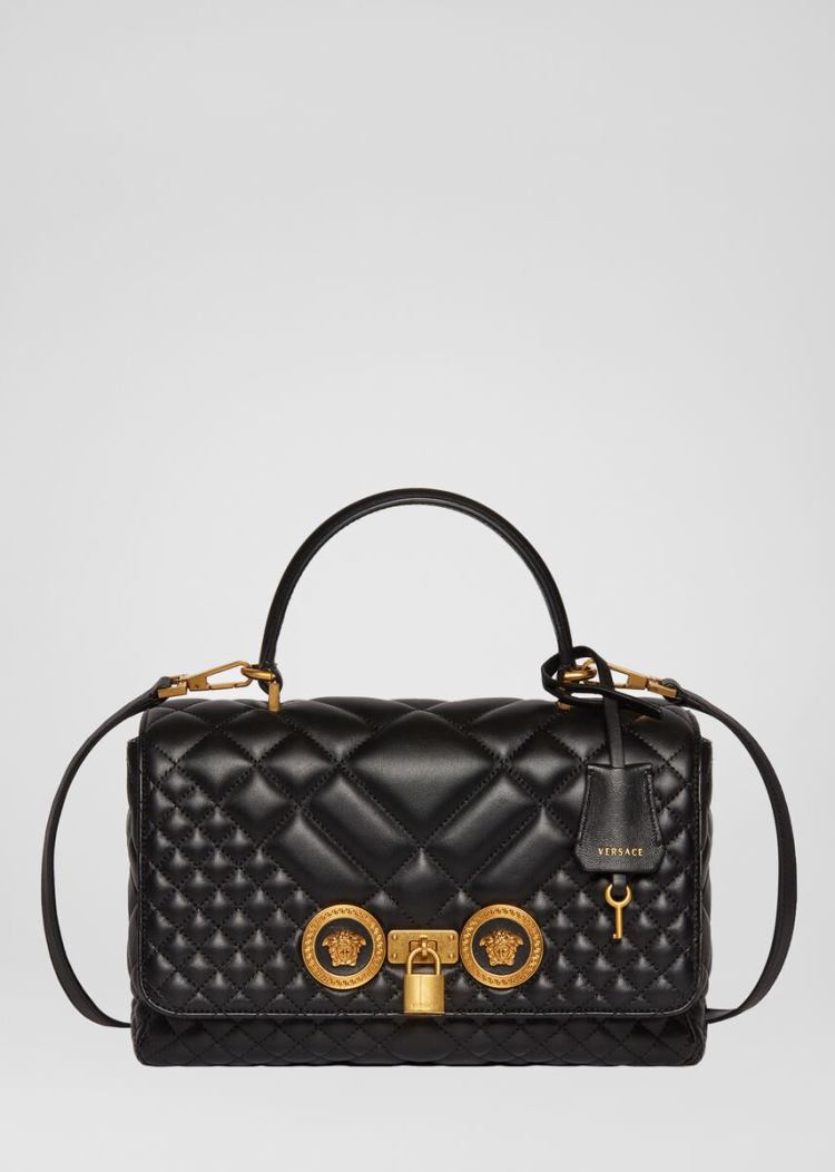 Versace Quilted Icon Dual Carry Bag τσαντα χειροσ γυναικεια μαυρα | B9BM3WX