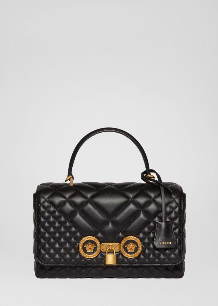 Versace Quilted Icon Dual Carry Bag τσαντα χειροσ γυναικεια μαυρα | S2U467J