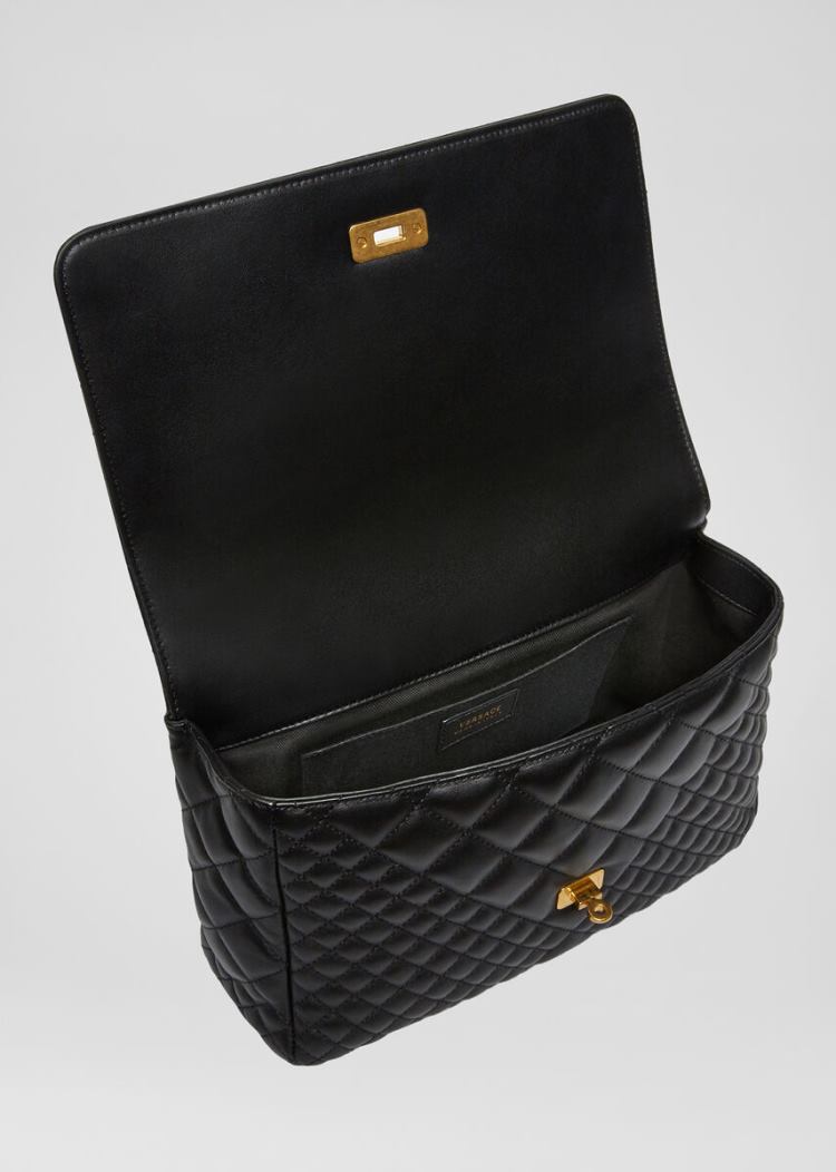 Versace Quilted Icon Dual Carry Bag τσαντα χειροσ γυναικεια μαυρα | VQF6VSZ