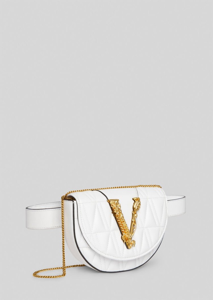 Versace Quilted Virtus Belt Bag Τσαντα Μεσησ γυναικεια ασπρα | 86T1Z4F