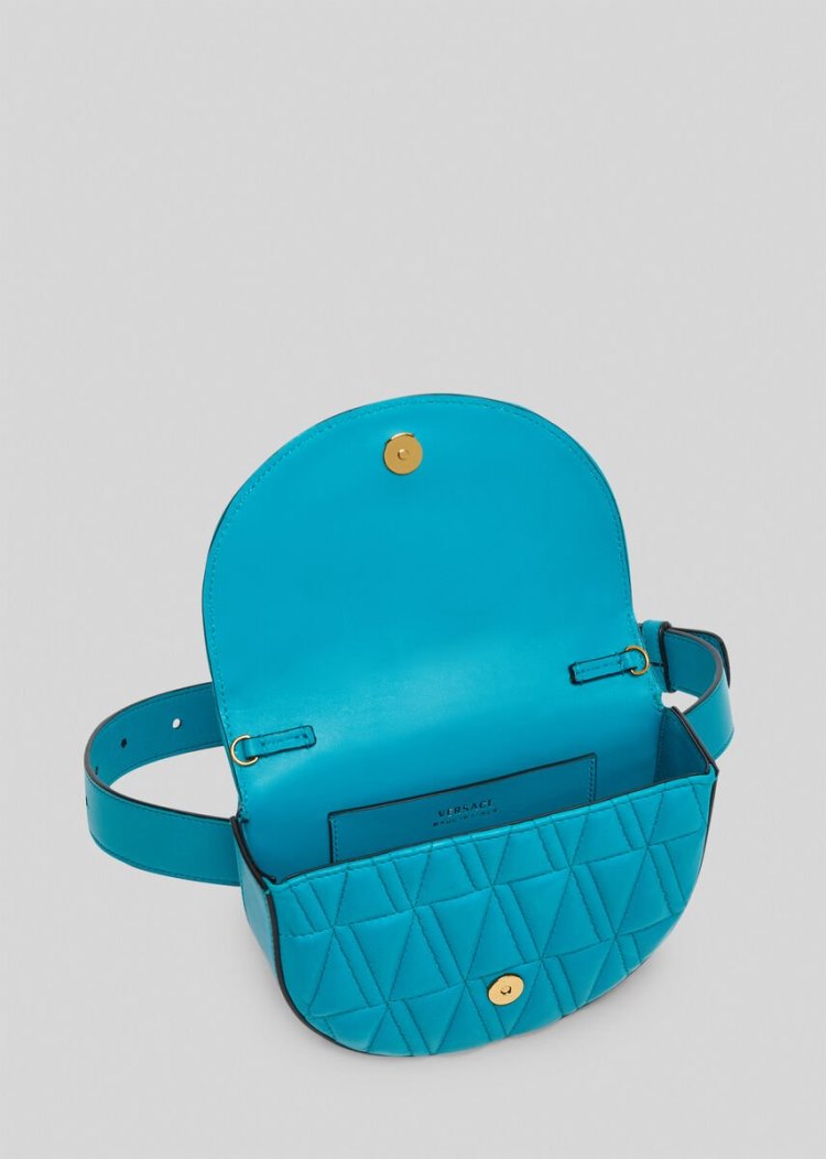 Versace Quilted Virtus Belt Bag Τσαντα Μεσησ γυναικεια μπλε | MWZMKGR