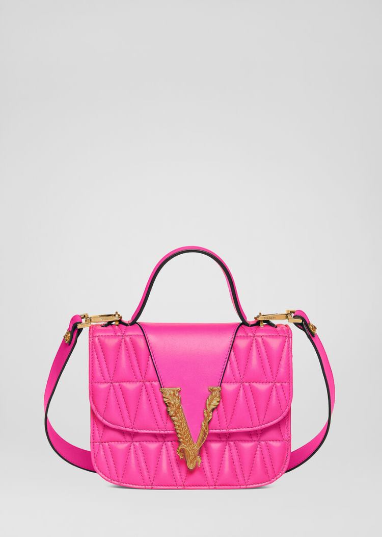 Versace Quilted Virtus Dual-Carry Bag τσαντα γυναικεια ροζ | MF6AZNQ