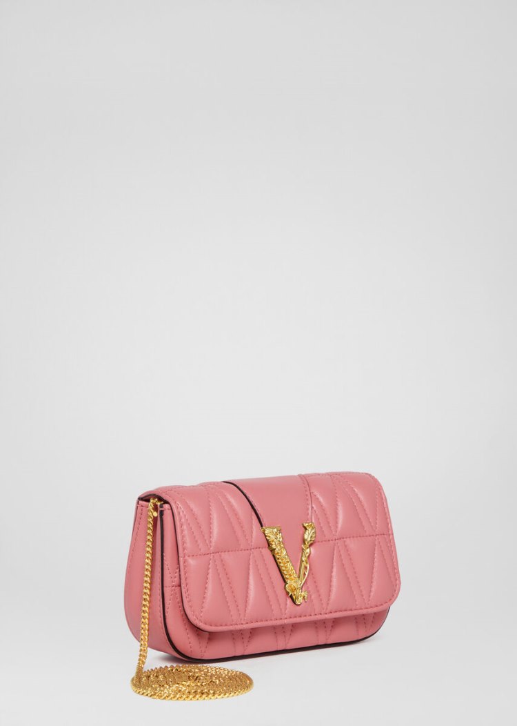 Versace Quilted Virtus Evening Bag Evening Bags γυναικεια ροζ | 5HOBO8N
