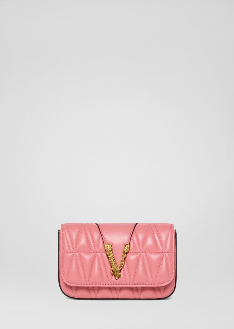 Versace Quilted Virtus Evening Bag Evening Bags γυναικεια ροζ | 5HOBO8N