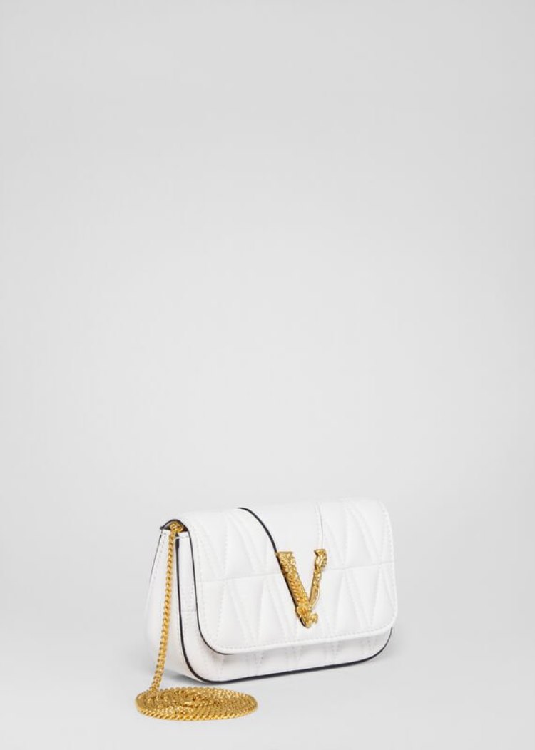 Versace Quilted Virtus Evening Bag Evening Bags γυναικεια ασπρα | DEXZXXJ