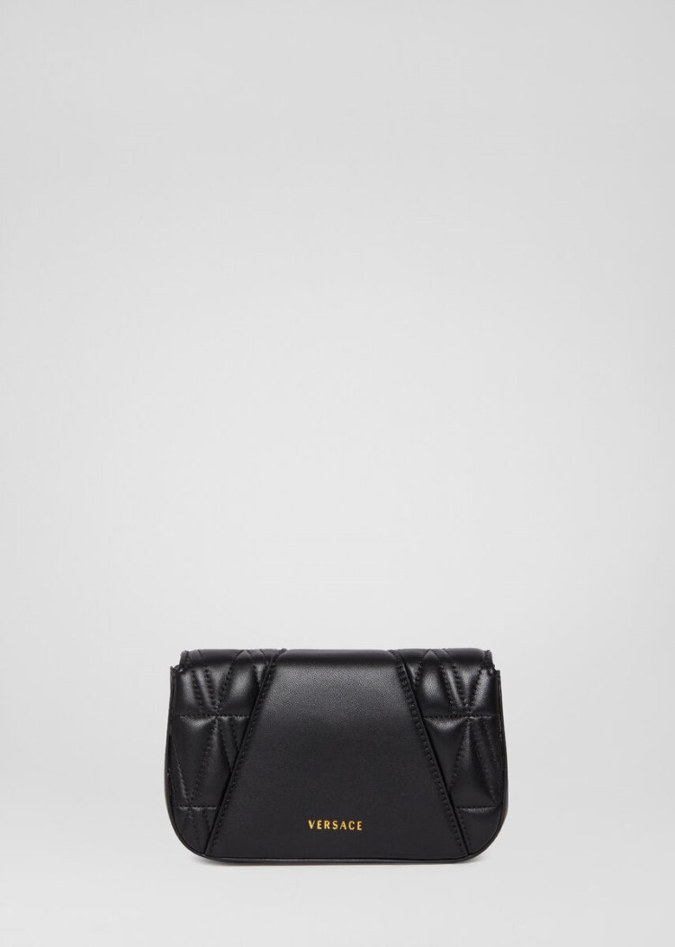 Versace Quilted Virtus Evening Bag Evening Bags γυναικεια μαυρα | DNR5HJI