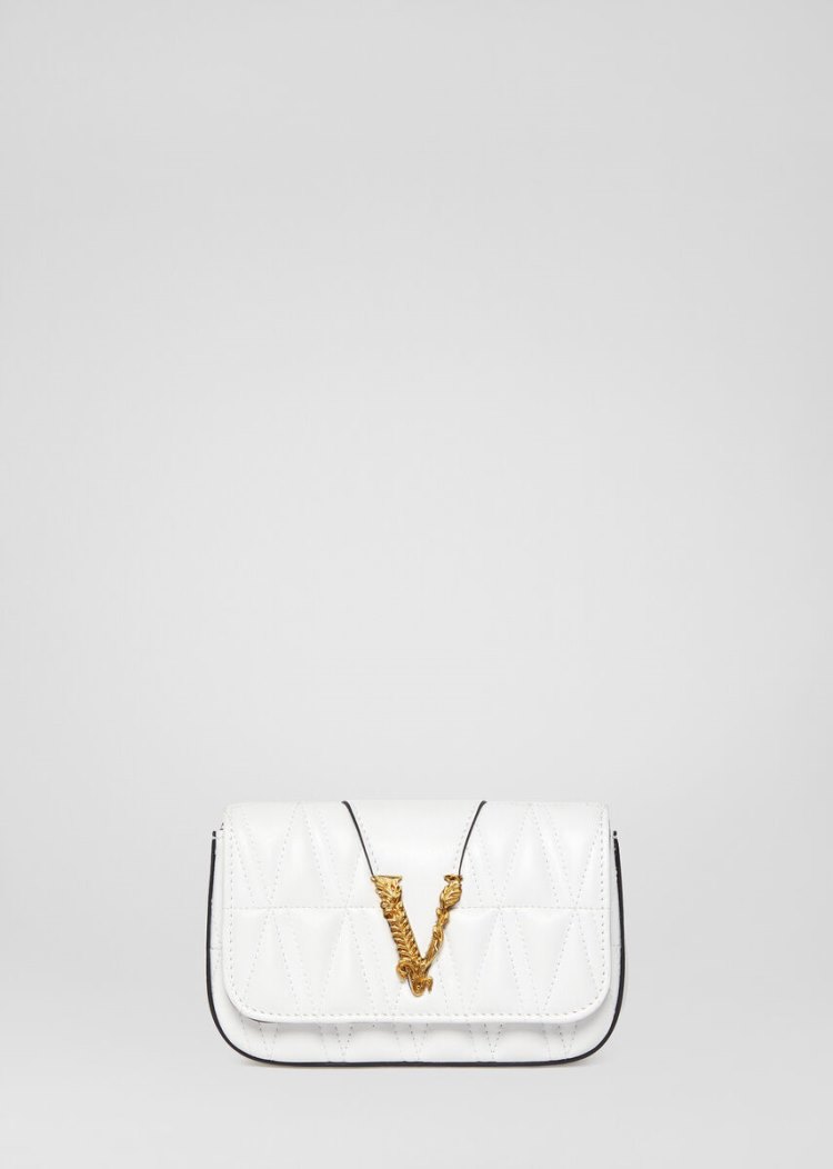 Versace Quilted Virtus Evening Bag Evening Bags γυναικεια ασπρα | F1898SV