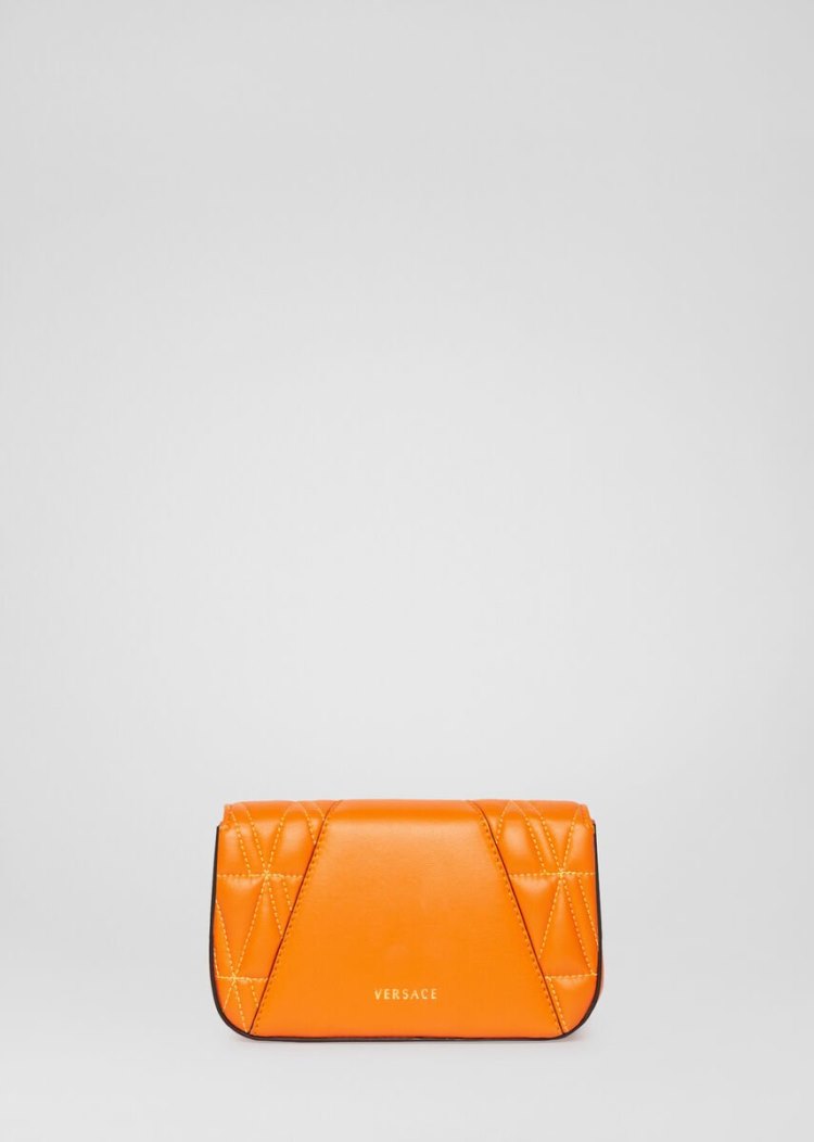 Versace Quilted Virtus Evening Bag Evening Bags γυναικεια πορτοκαλι | H8XID90
