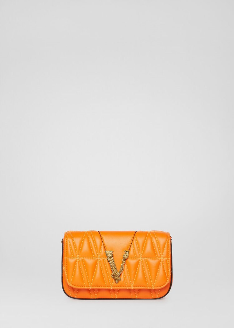Versace Quilted Virtus Evening Bag Evening Bags γυναικεια πορτοκαλι | MC5JD6B