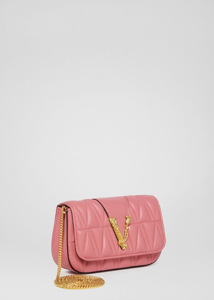 Versace Quilted Virtus Evening Bag Evening Bags γυναικεια ροζ | VQPA423