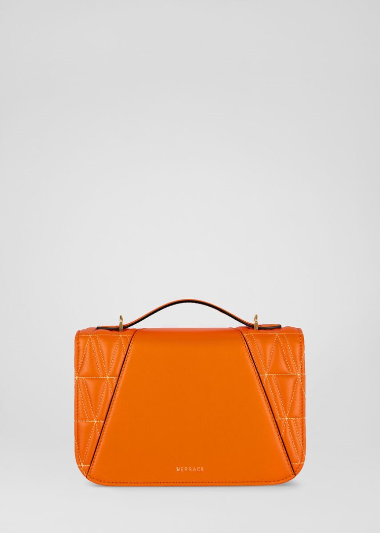 Versace Quilted Virtus Shoulder Bag Virtus Bag γυναικεια πορτοκαλι | IPK6X6D
