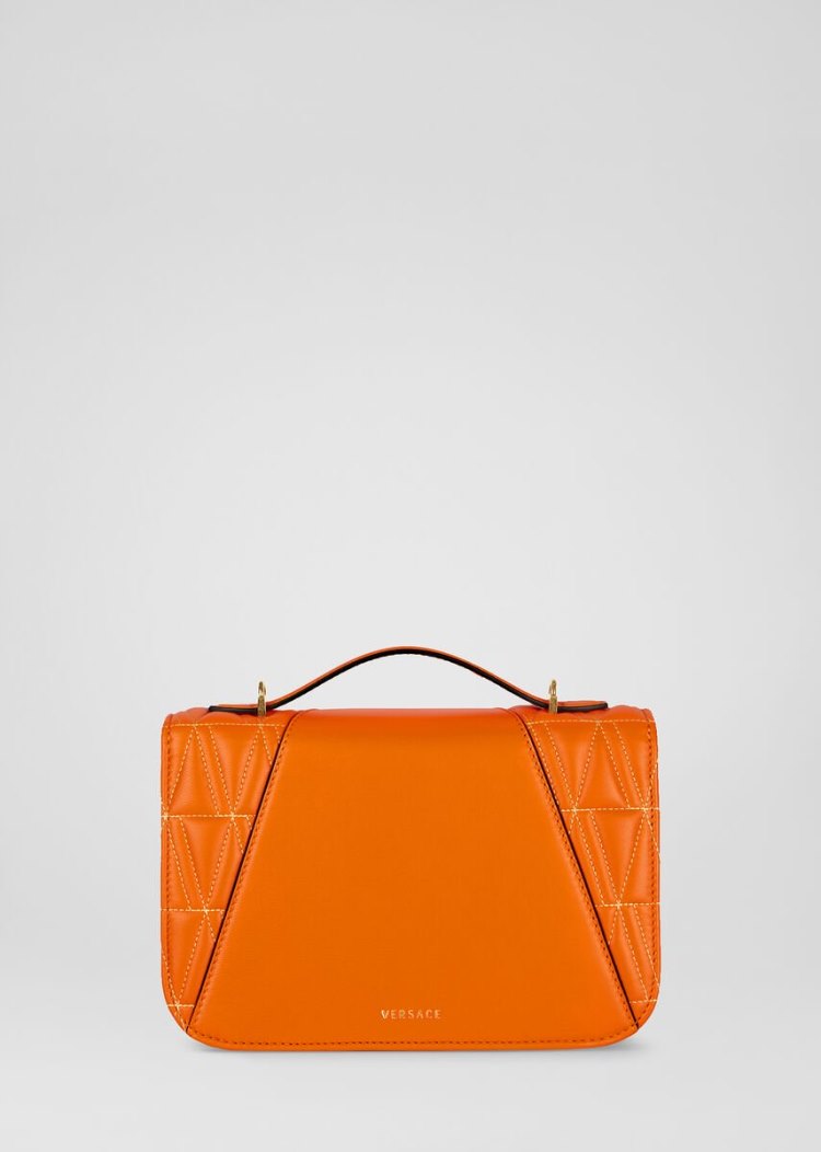 Versace Quilted Virtus Shoulder Bag τσάντεσ ώμου γυναικεια πορτοκαλι | L2XYLD7