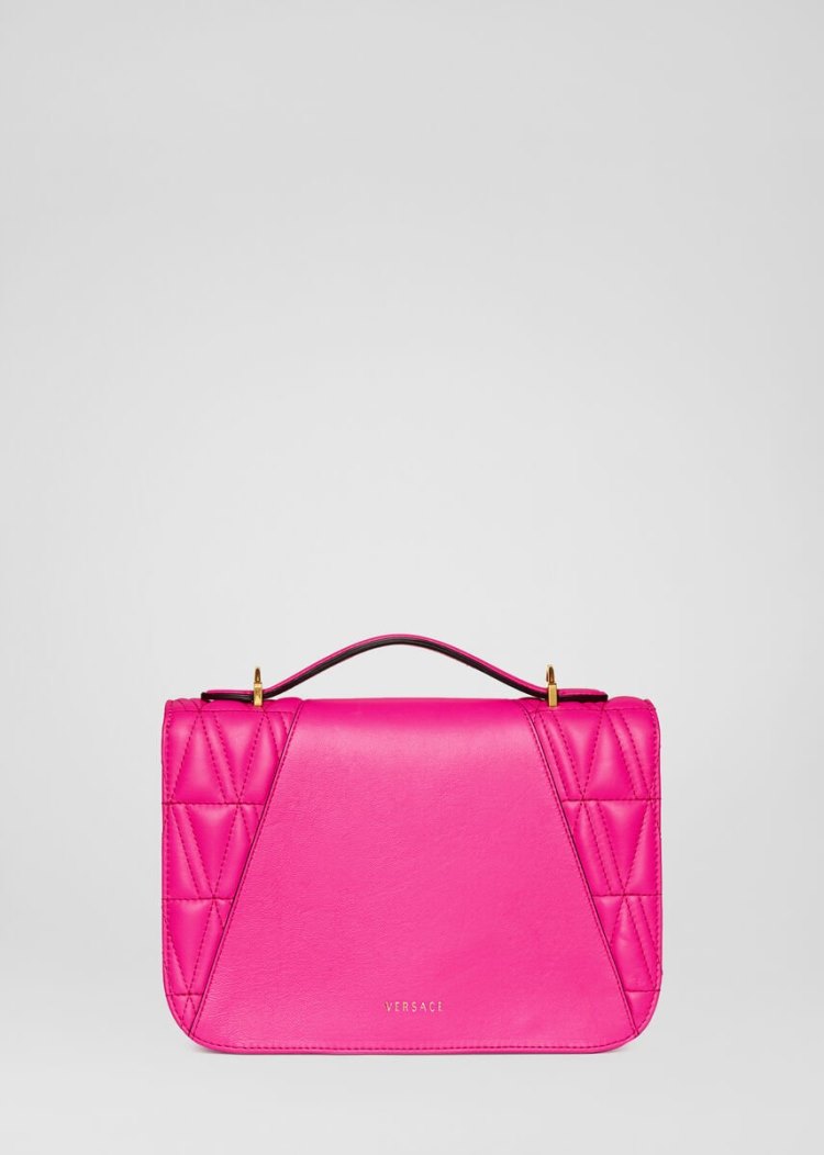 Versace Quilted Virtus Shoulder Bag τσάντεσ ώμου γυναικεια ροζ | UAOYKBN