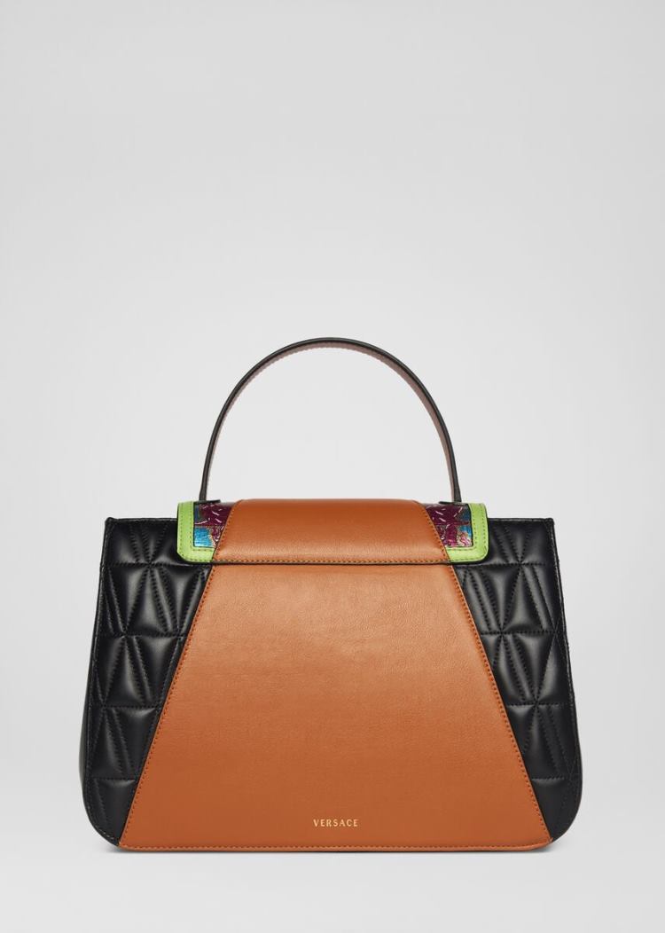 Versace Quilted Virtus Top Handle Bag Handle Bag γυναικεια μαυρα | UXU2K3N