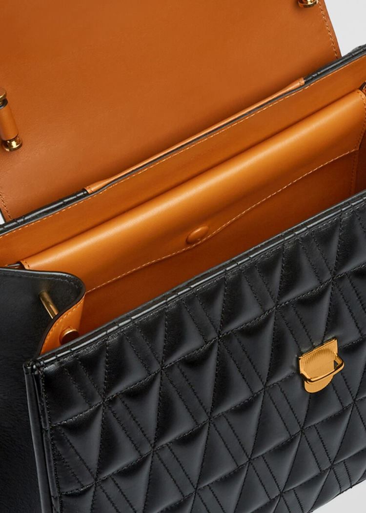 Versace Quilted Virtus Top Handle Bag Handle Bag γυναικεια μαυρα | UXU2K3N