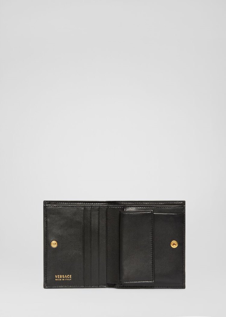Versace Quilted δερματινα Bifold Wallet πορτοφολια γυναικεια μαυρα | CRLII9P