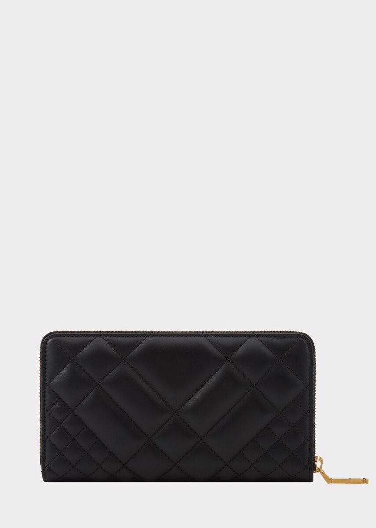Versace Quilted δερματινα Top Zip Wallet πορτοφολια γυναικεια μαυρα | LKODUV9