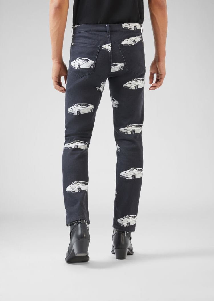 Versace Race Car Print Jeans τζιν παντελονι ανδρικα μαυρα | DFCPT95