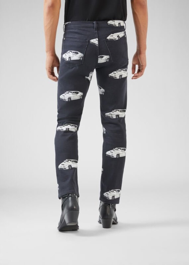 Versace Race Car Print Jeans τζιν παντελονι ανδρικα μαυρα | MEI9G8S