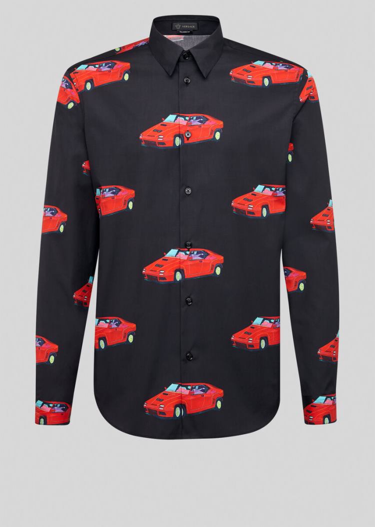 Versace Race Car Print Shirt πουκαμισα ανδρικα Πολύχρωμο | GD0K003