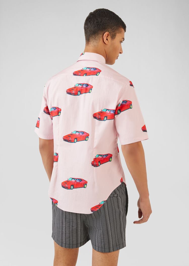 Versace Race Car Print βαμβακερα Shirt πουκαμισα ανδρικα Πολύχρωμο | 0NSI9HM