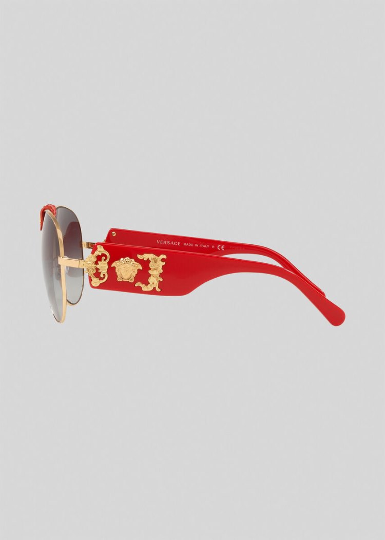 Versace Red Baroque Pilot γυαλια ηλιου ανδρικα κοκκινα | 0PWBQB5
