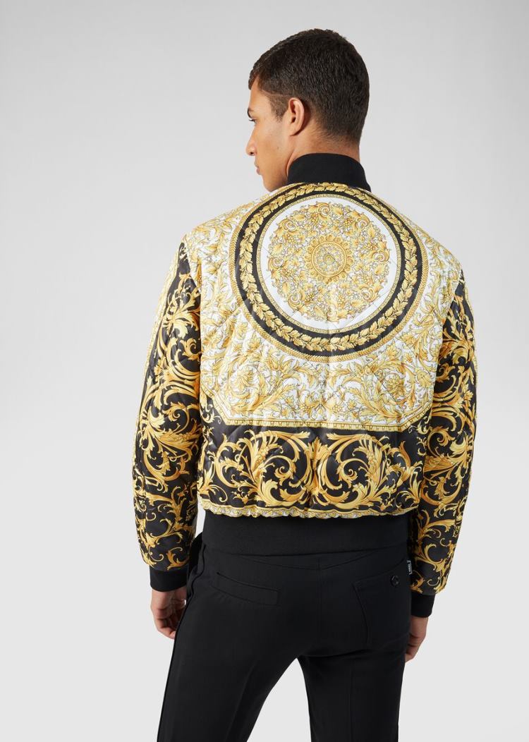 Versace Reversible Quilted Bomber Jacket μπουφαν ανδρικα μαυρα | ZORFXHQ