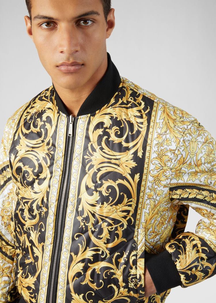 Versace Reversible Quilted Bomber Jacket μπουφαν ανδρικα μαυρα | ZORFXHQ