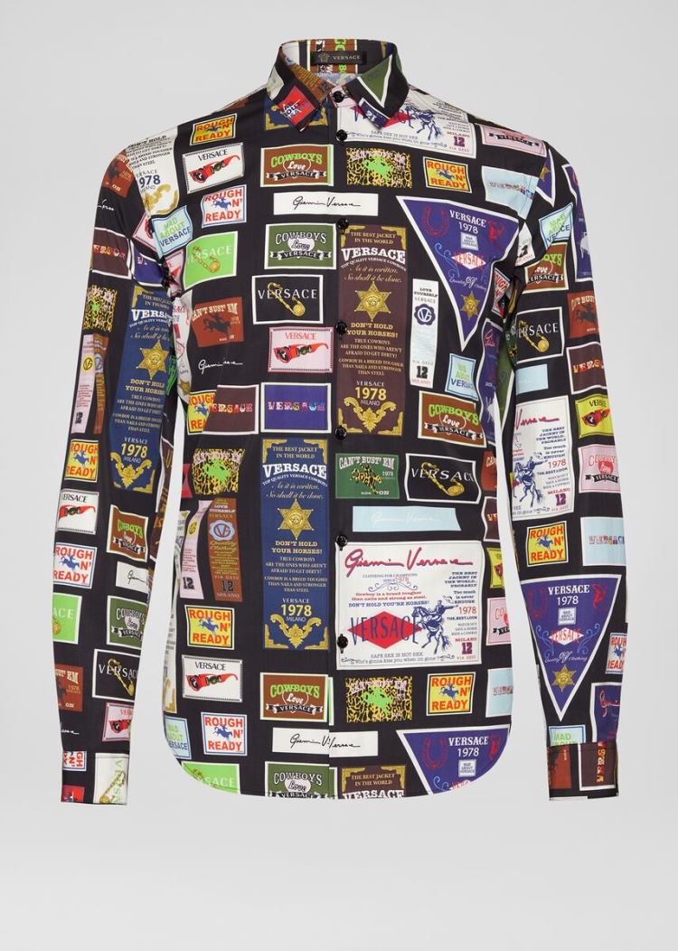 Versace Rodeo Print βαμβακερα Shirt πουκαμισα ανδρικα Πολύχρωμο | P9MJ7PQ
