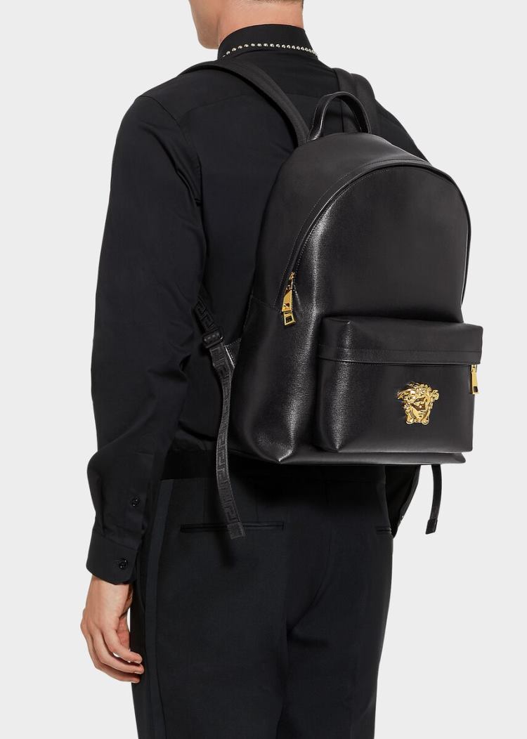 Versace Saffiano δερματινα Palazzo Backpack σακιδια πλατησ ανδρικα μαυρα | AOO6O5X