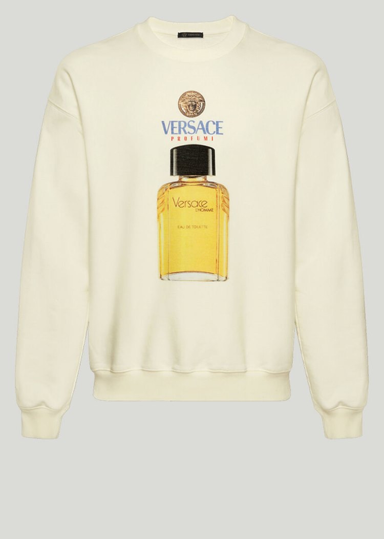 Versace Scents Motif Sweatshirt Φούτερ ανδρικα ασπρα | E2RS6H2