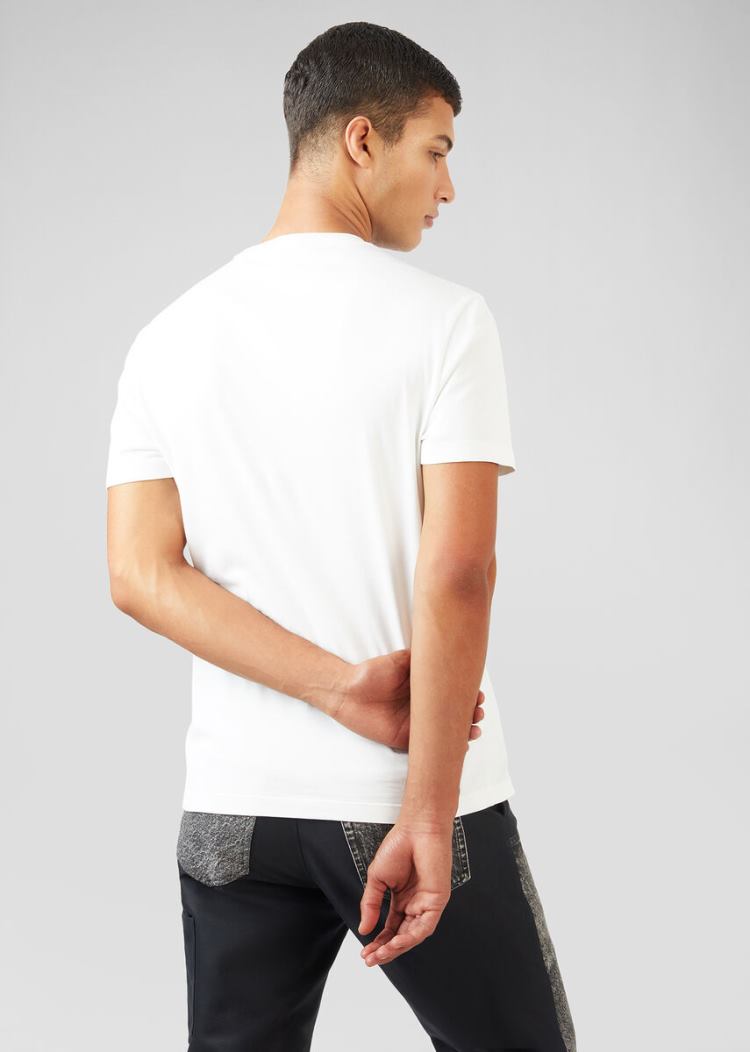 Versace Scents Motif T Shirt μπλουζακια ανδρικα ασπρα | U1V7ZUO