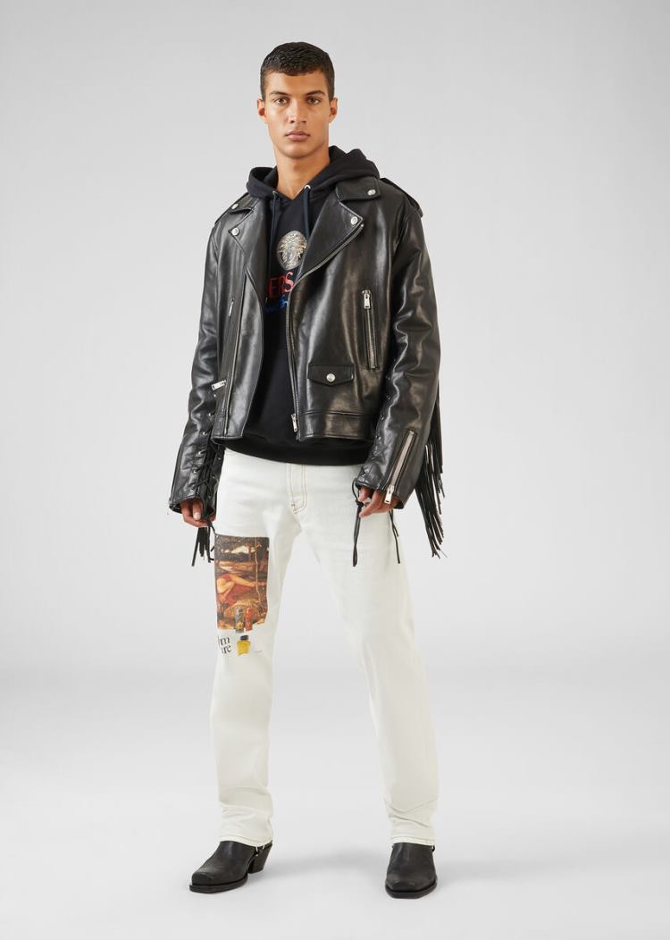 Versace Scents Patch Jeans τζιν παντελονι ανδρικα ασπρα | ZDBBSBC