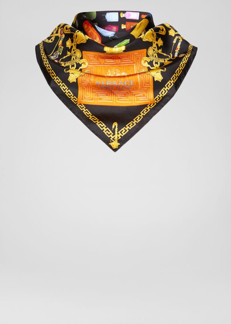 Versace Scents Print Silk Foulard γυναικεια Πολύχρωμο | OF64WHN