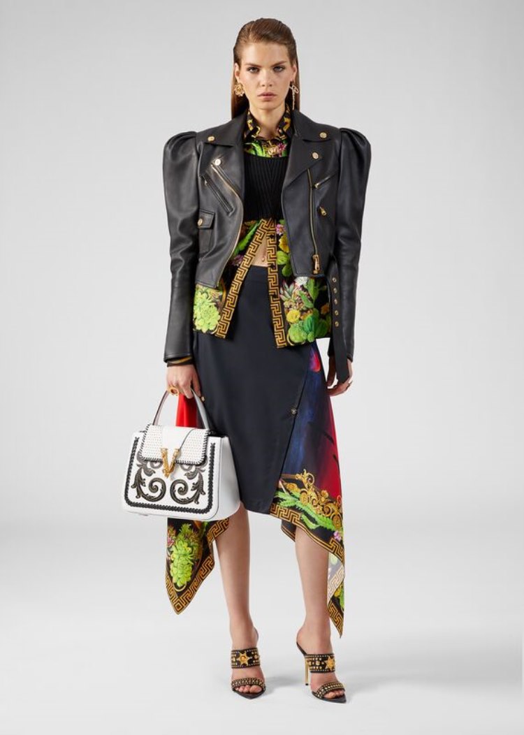 Versace Sculptural Nappa δερματινα Jacket μπουφαν γυναικεια μαυρα | LPWKG7Q