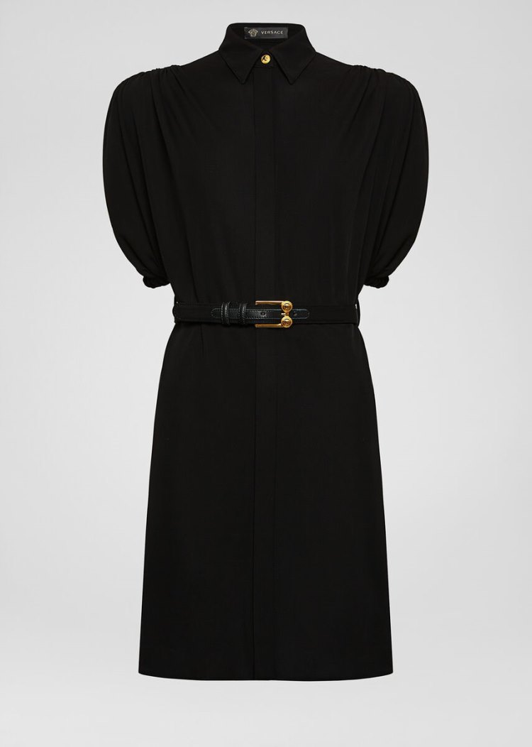 Versace Sculptural Shoulder Crêpe Shirt φορεμα φορεμα γυναικεια μαυρα | R8ULYDL