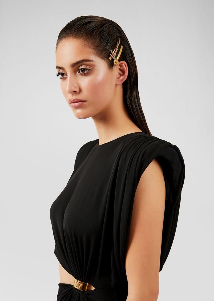 Versace Sculptural Shoulder Cut-Out φορεμα φορεμα γυναικεια μαυρα | 7K1UC31