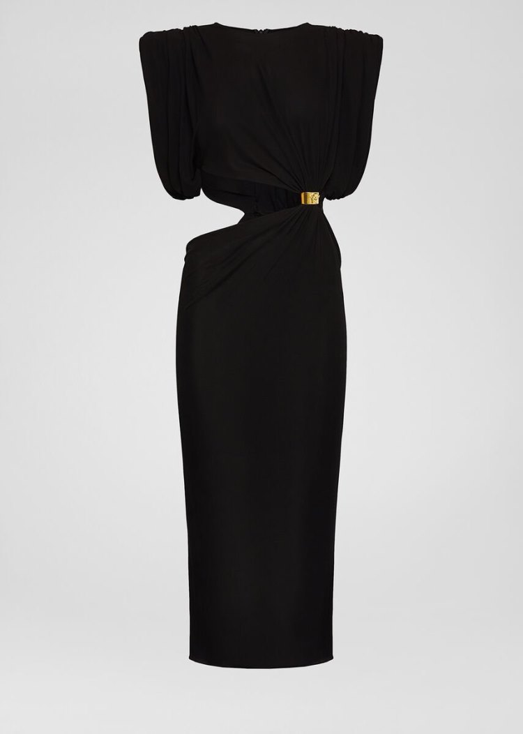 Versace Sculptural Shoulder Cut-Out φορεμα φορεμα γυναικεια μαυρα | 7K1UC31